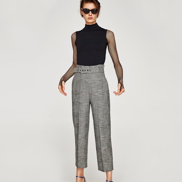 Zara Womens Checked Pants 